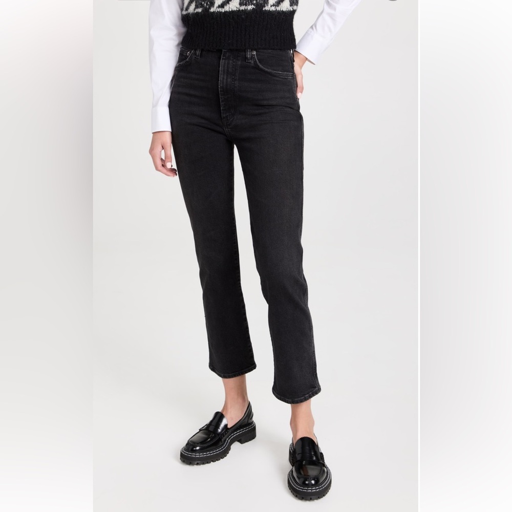 AGOLDE Pinch Waist Kick Flare Jeans. Sz 28. Faded black